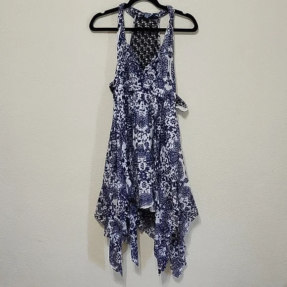 guess blue and white dress White Blue Stripe Terry Dress (7-16)